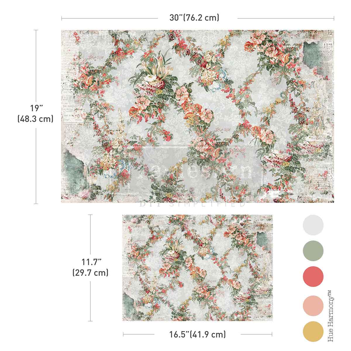 Decoupage Papier | Redesign 2er Set - Jardin Fleuri