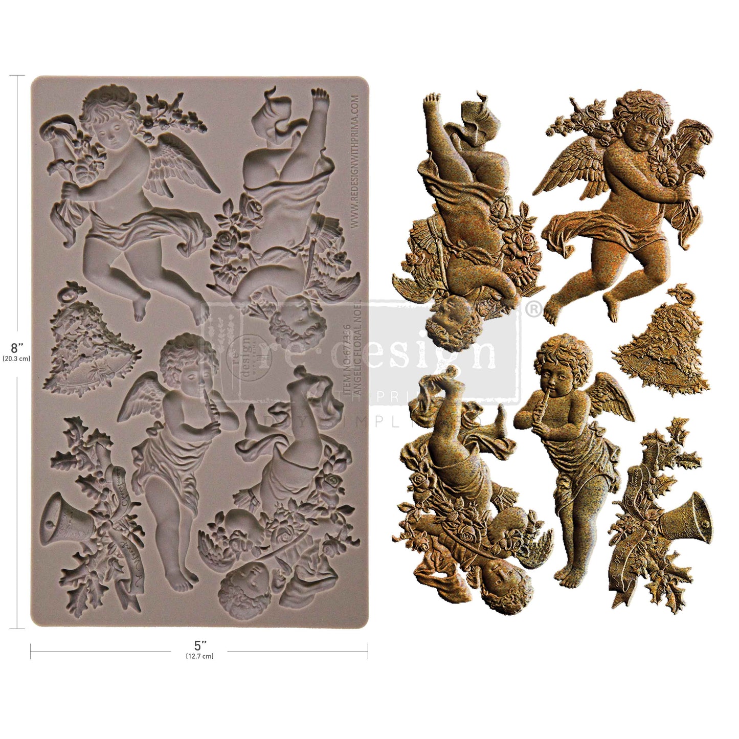 Silikonformen | Redesign - Decor Mould - Angelic Floral Noel