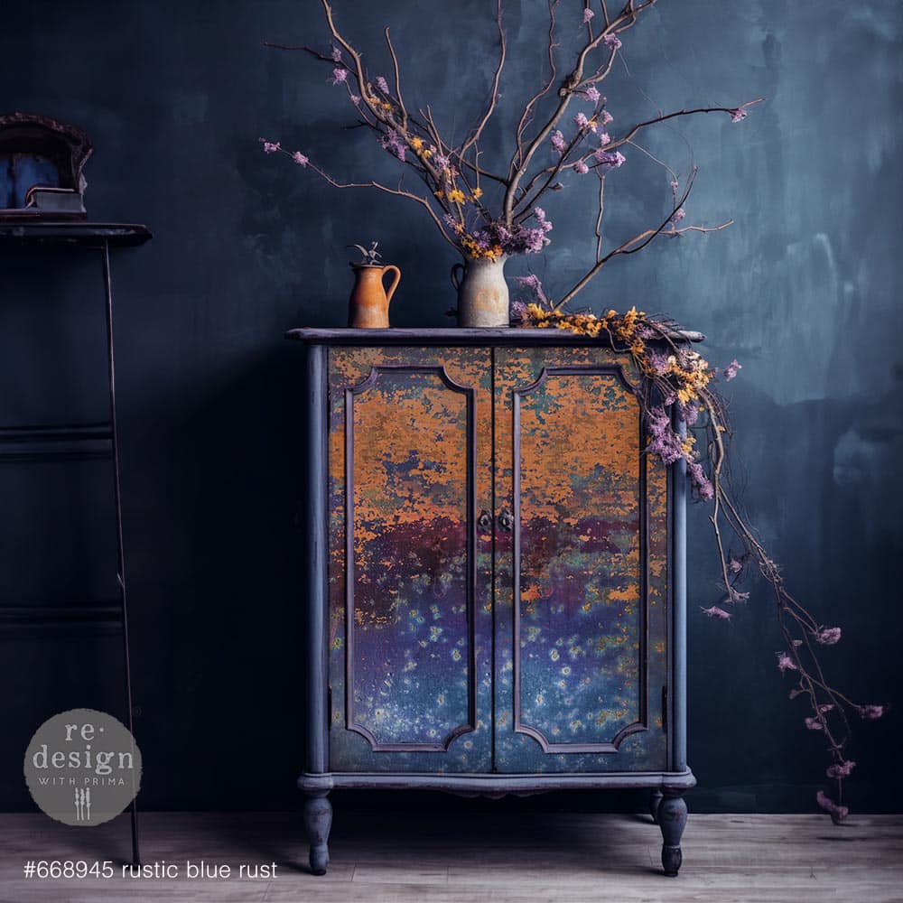 Decoupage Papier | Redesign - Rustic Blue Rust - DIN A1