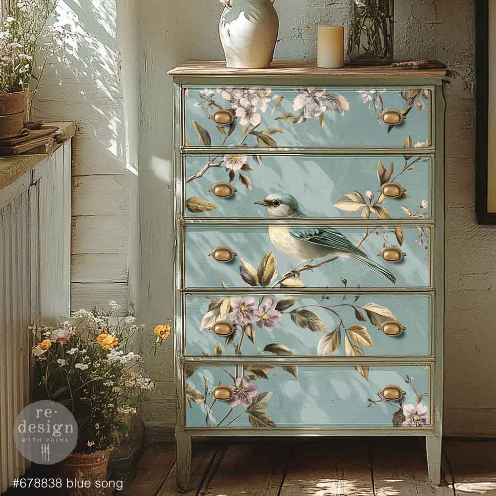 Decoupage Papier | Redesign - Blue Song - DIN A1