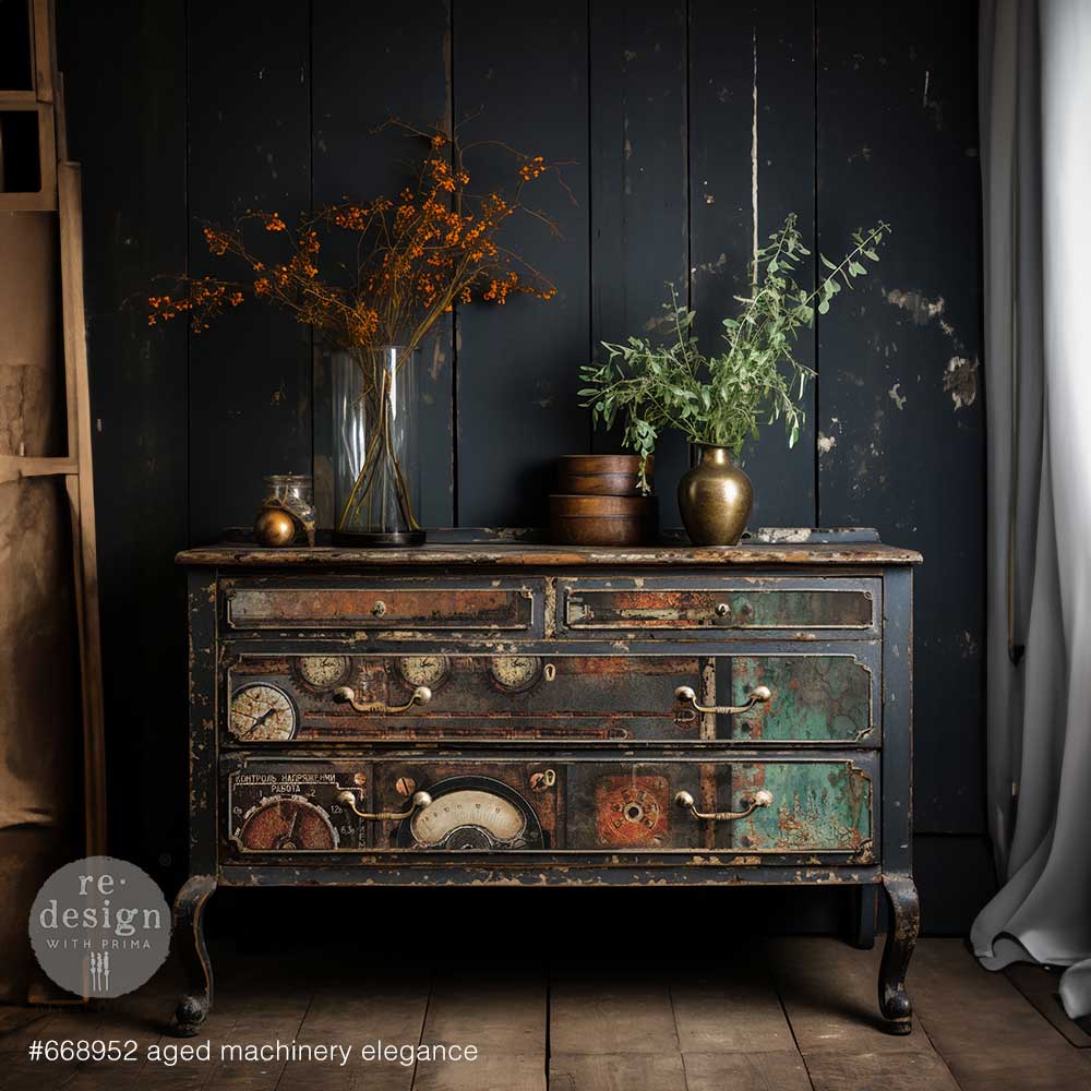 Decoupage Papier | Redesign - Aged Machinery Elegance - DIN A1