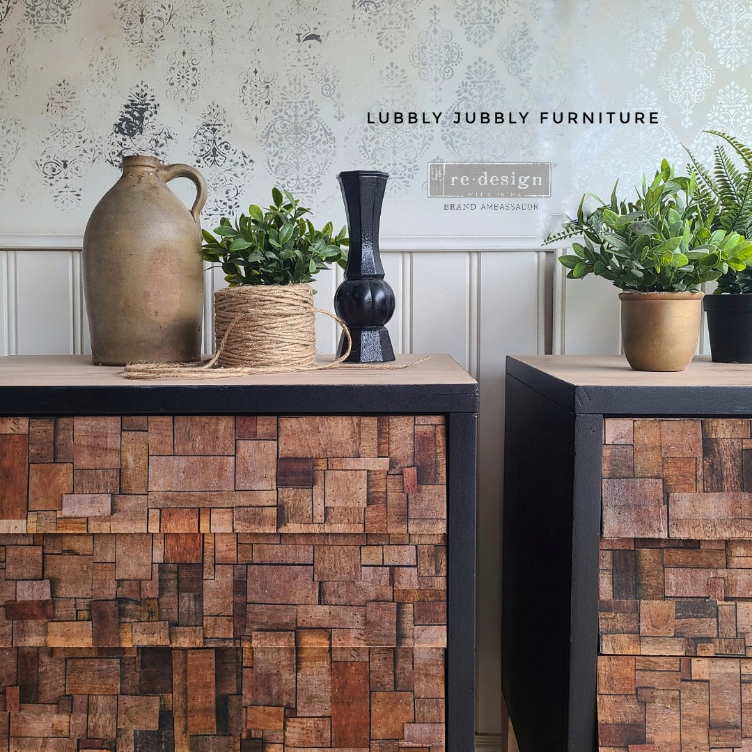 Decoupage Papier | Redesign - Wood Cubism - DIN A1