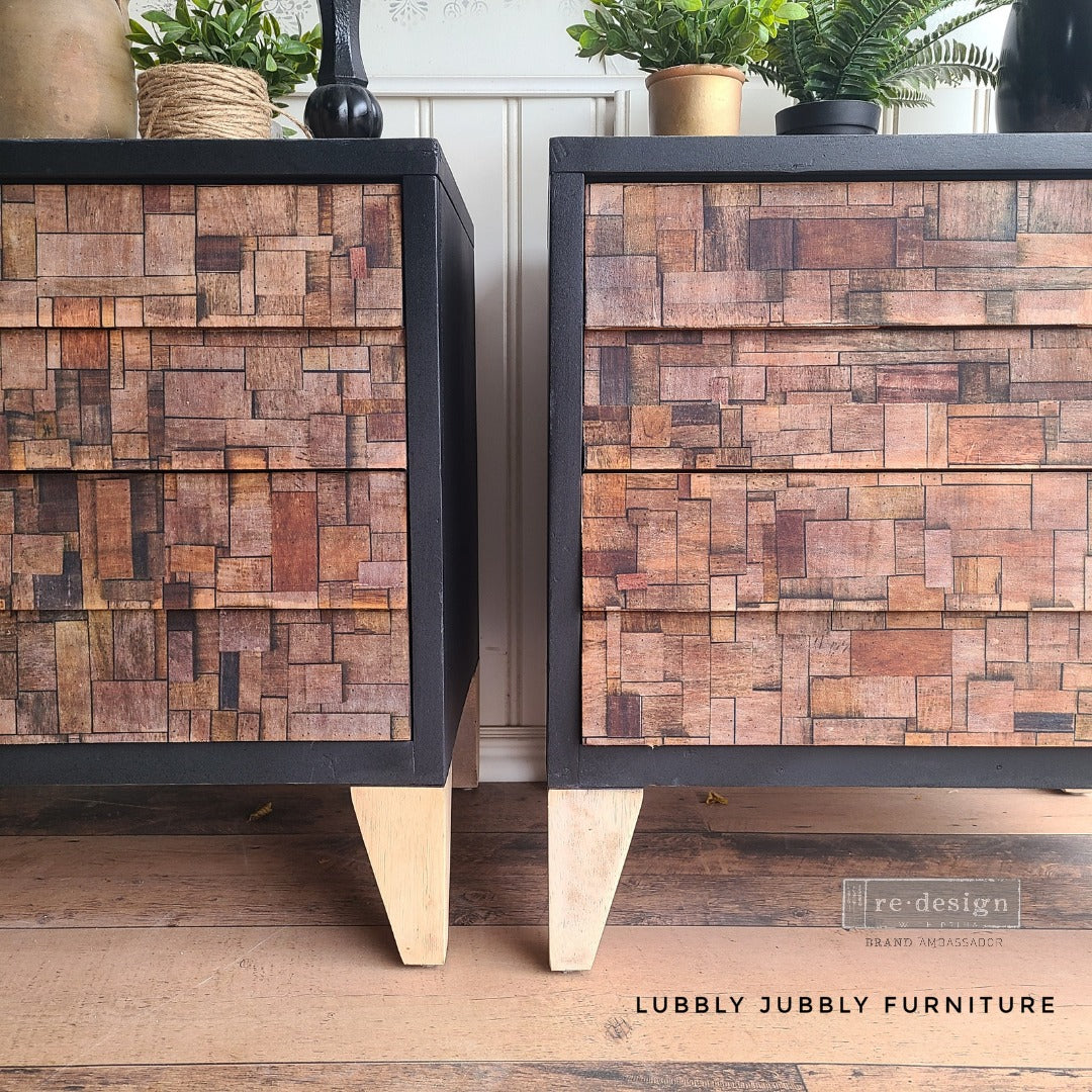 Decoupage Papier | Redesign - Wood Cubism - DIN A1