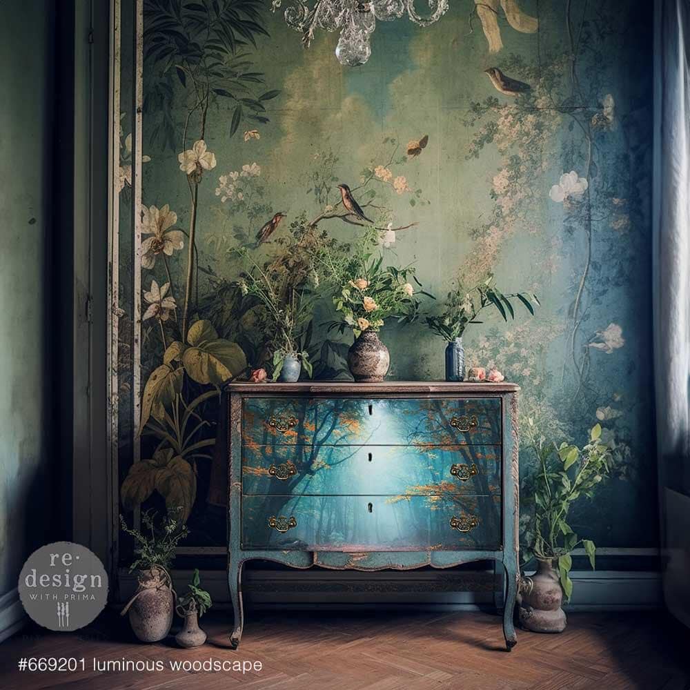 Decoupage Papier | Redesign - Luminous Woodscape - DIN A1