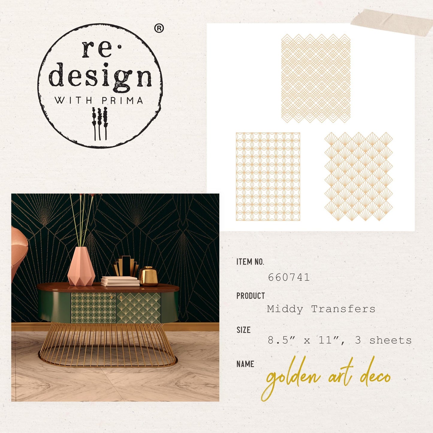 Transferfolien | Redesign Transfer - Golden Art Deco