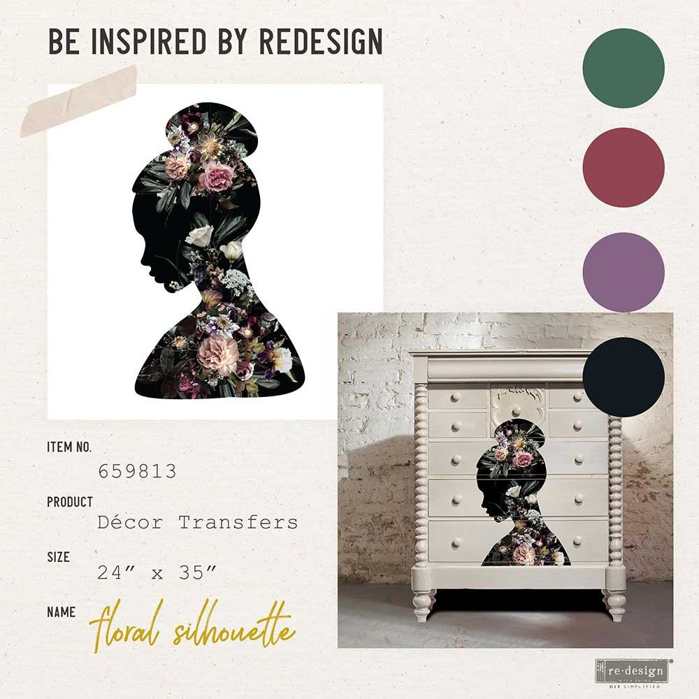 Transferfolien | Redesign Transfer - Floral Silhouette