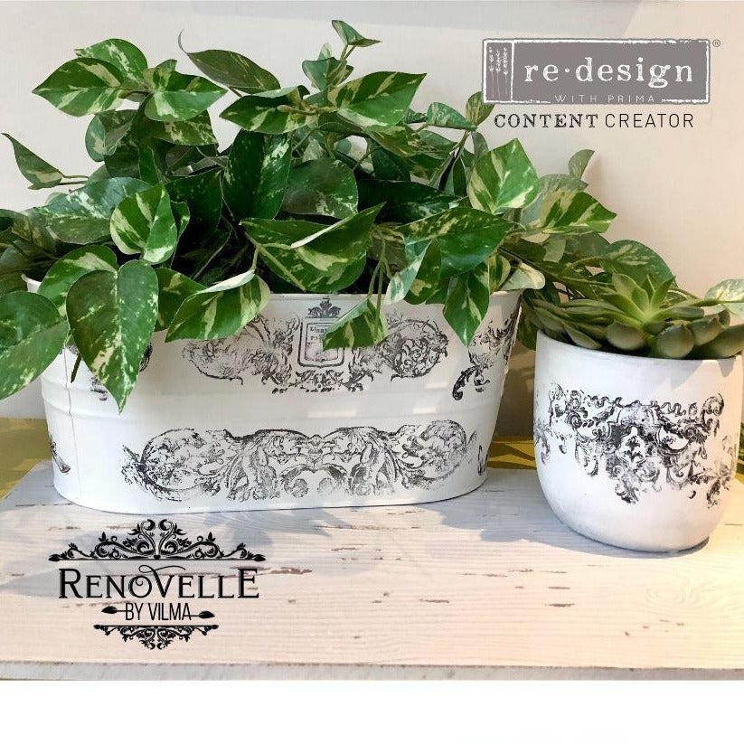 RANKENWERK | Stempel | Redesign Decor Clear - Chateau De Maisons Dekoidee gestempelter Blumentopf