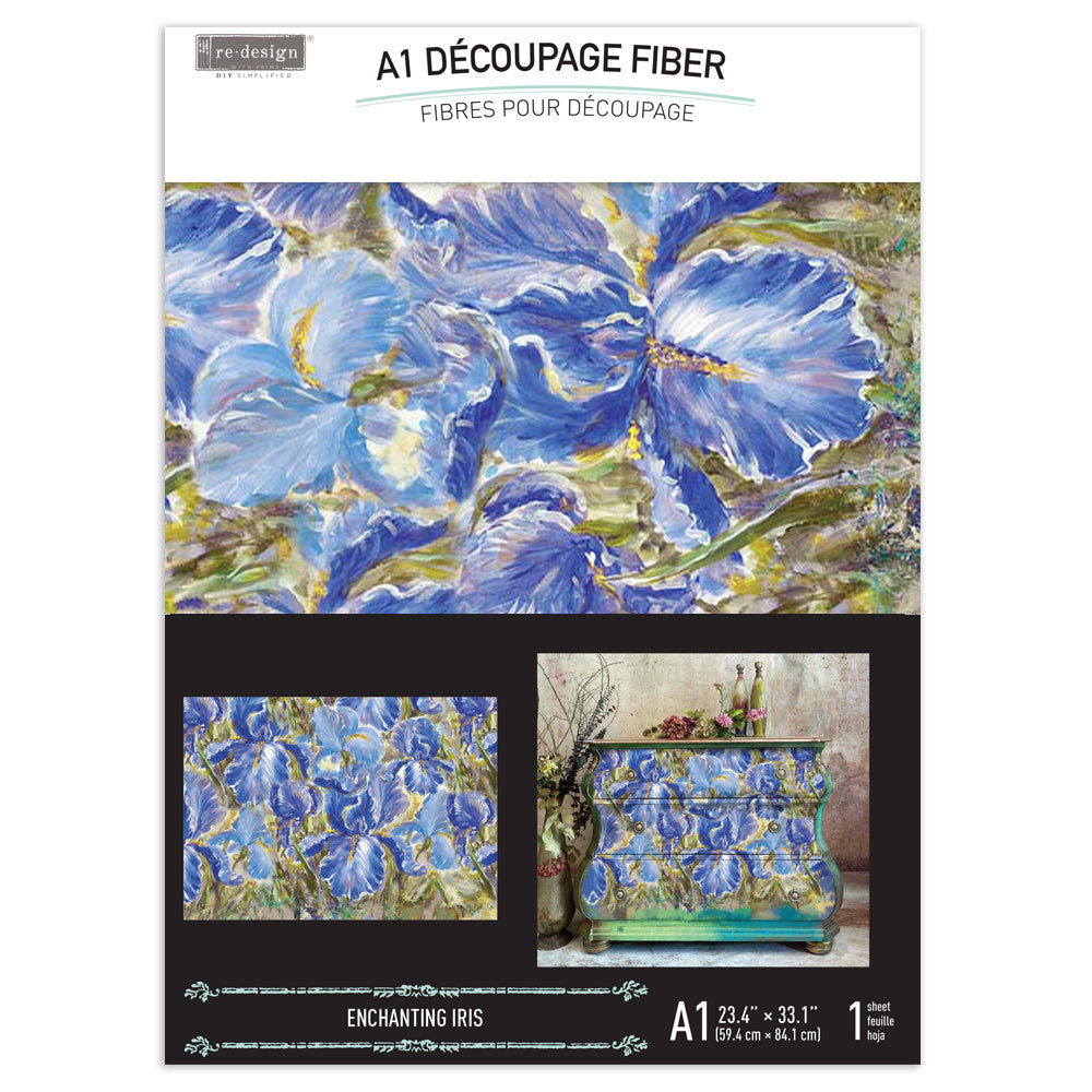 Decoupage Papier | Redesign - Enchanting Iris - DIN A1
