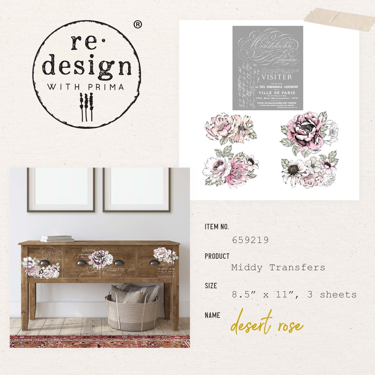 Transferfolien | Redesign Transfer - Desert Rose
