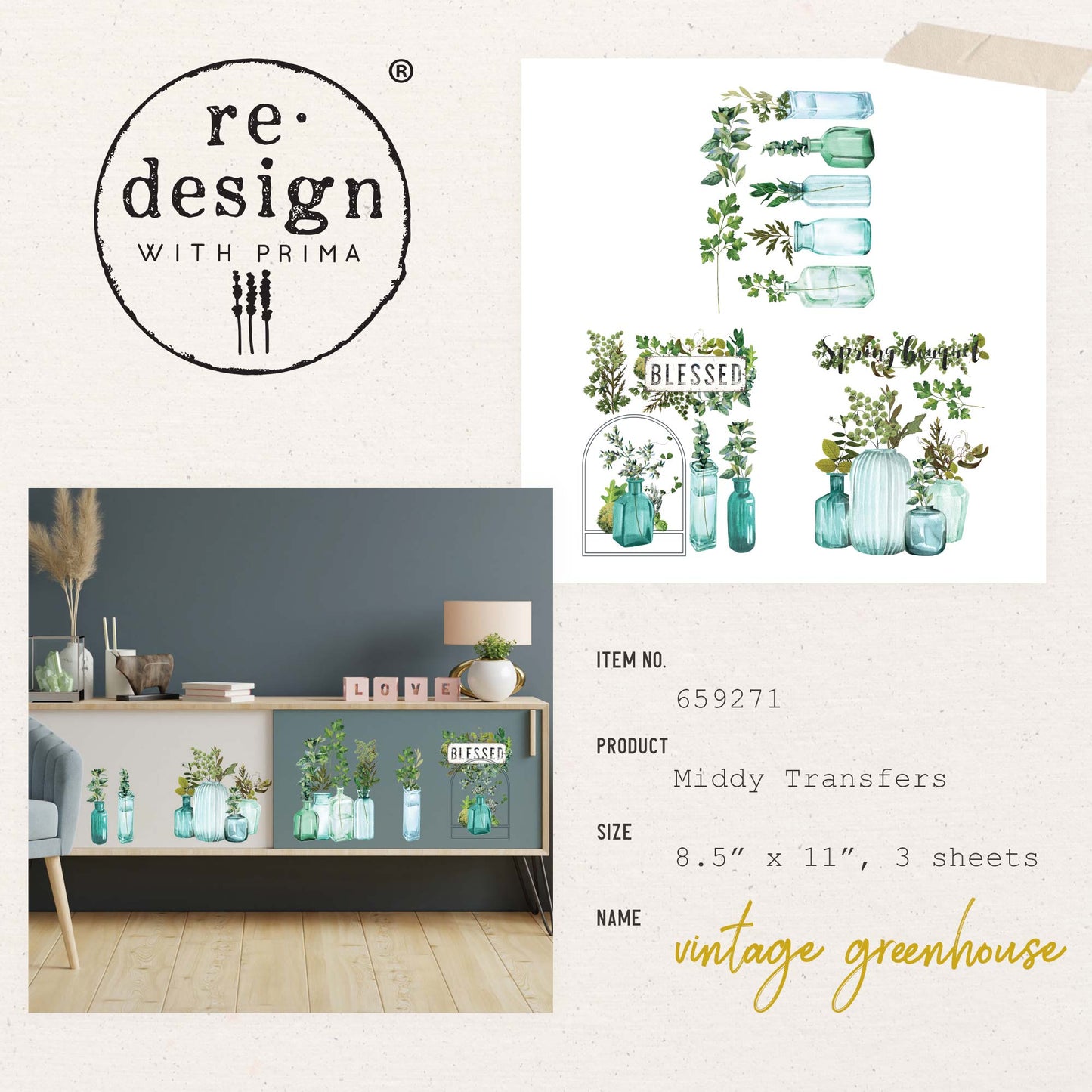 Transferfolien | Redesign Transfer - Vintage Greenhouse