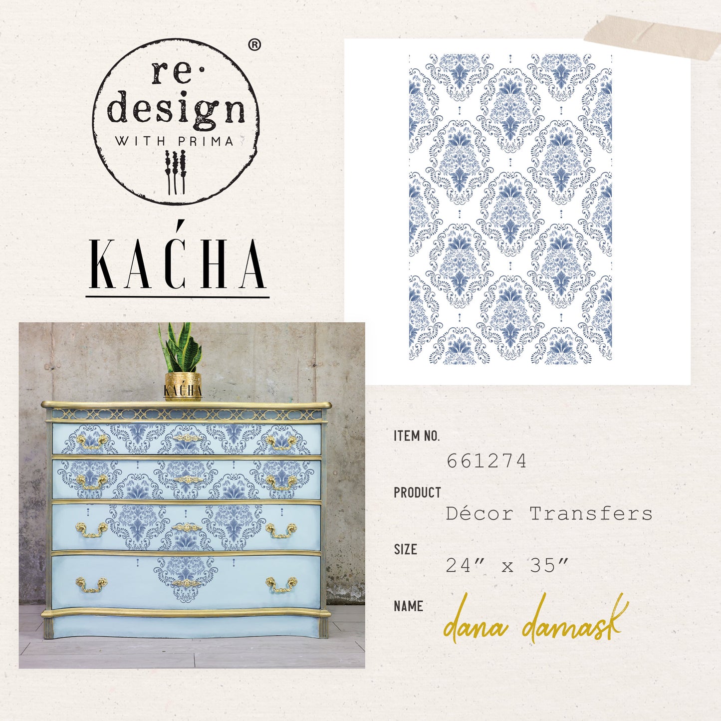 Transferfolien | Redesign Transfer - Dana Damask - Kacha