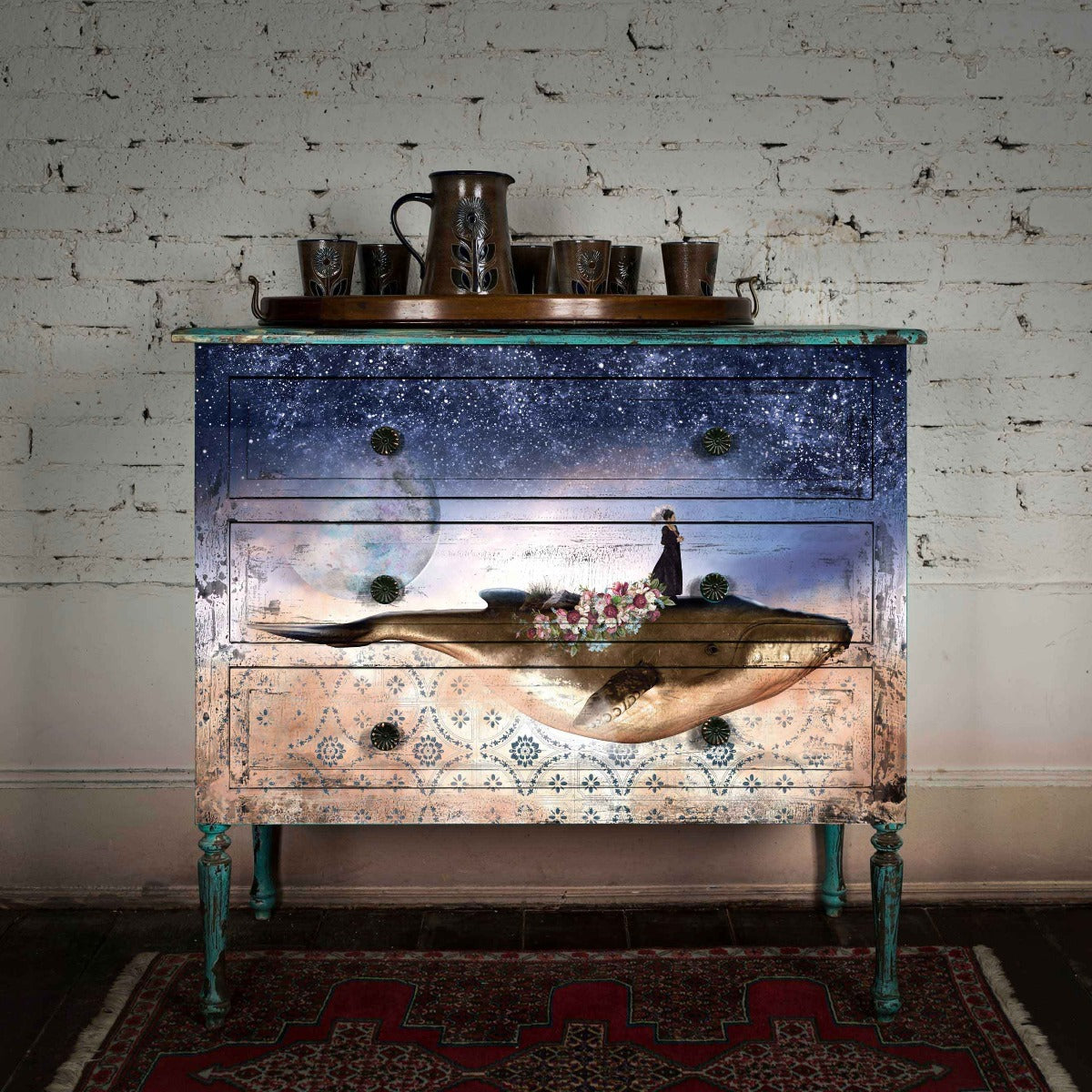Decoupage Papier | Redesign - Whale In Cosmos - DIN A1