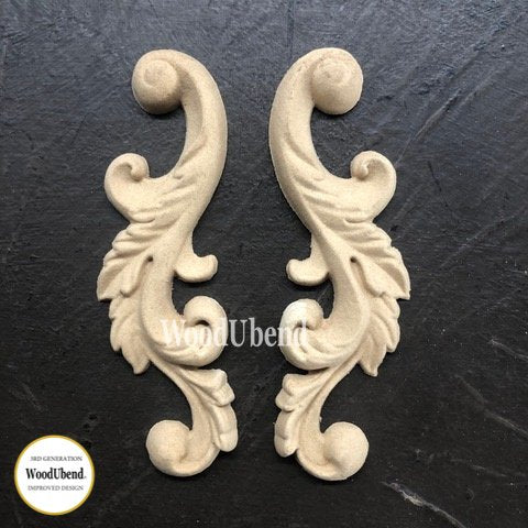 Längliche Dekore | WoodUbend Leafy Scrolls WUB2437