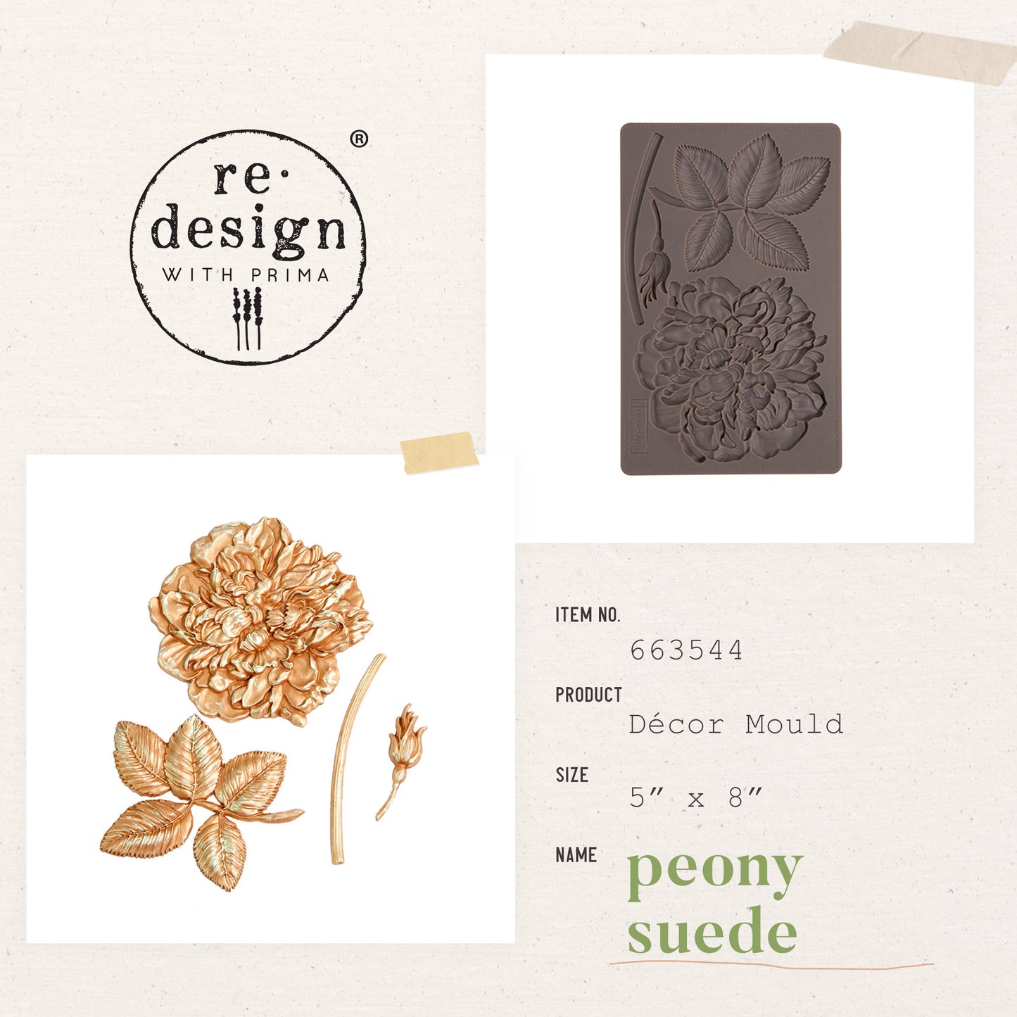 Silikonformen | Redesign - Decor Mould - Peony Suede