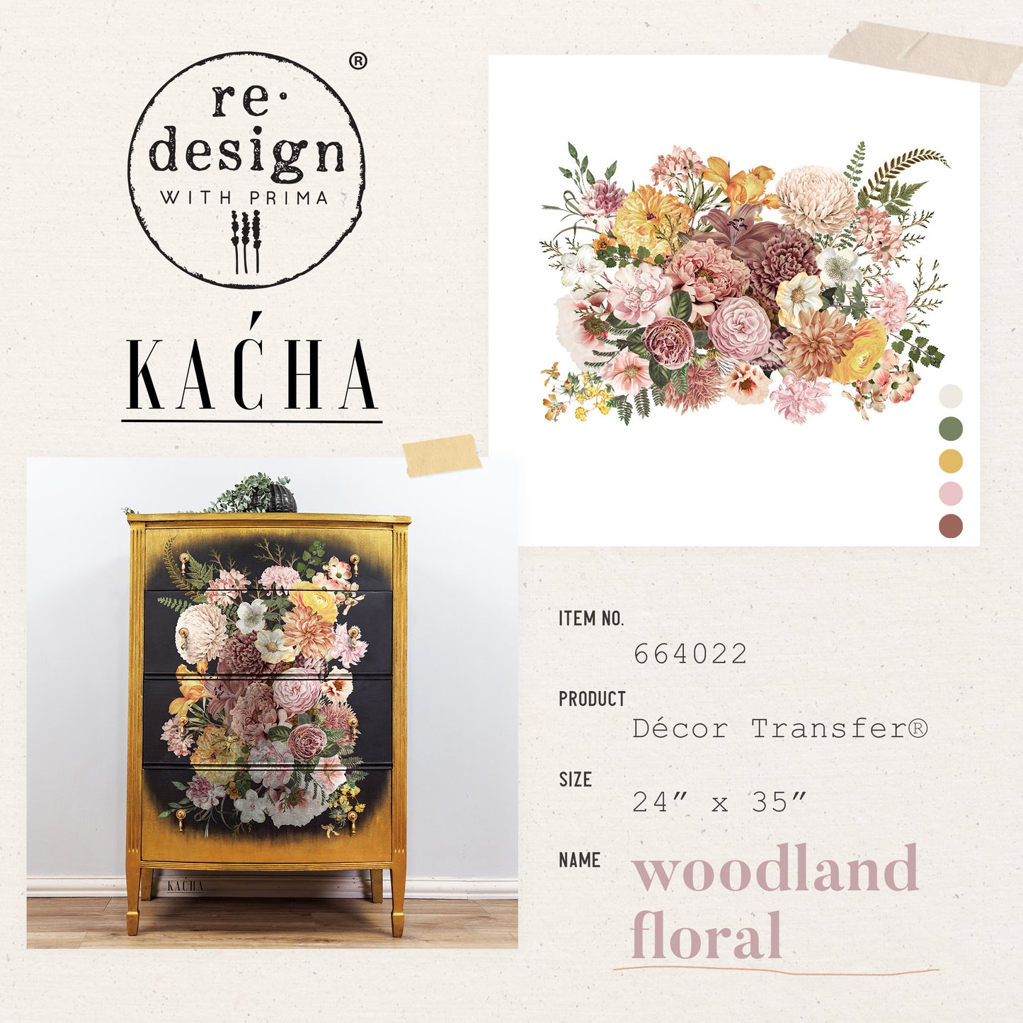 Transferfolien | Redesign Transfer - Woodland Floral - Kacha