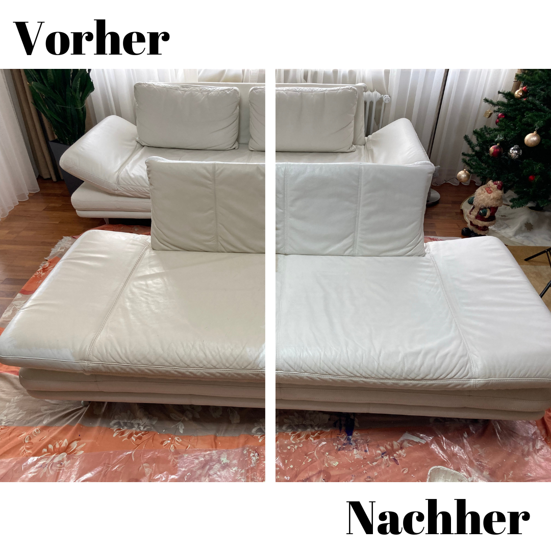 Ledersofa mit Farbe streichen