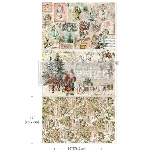 Decoupage Papier | Redesign 3er Set -  Holly Jolly Hideaway