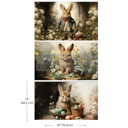 Decoupage Papier | Redesign 3er Set - Dreamy Bunnies