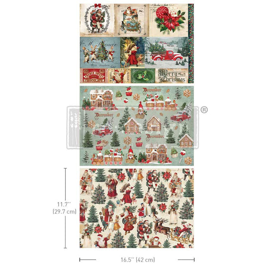 Decoupage Papier | Redesign 3er Set - Santaland Sparkle