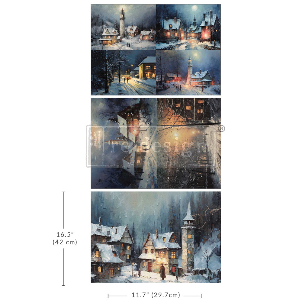 Decoupage Papier | Redesign 3er Set - Snowy Twilight