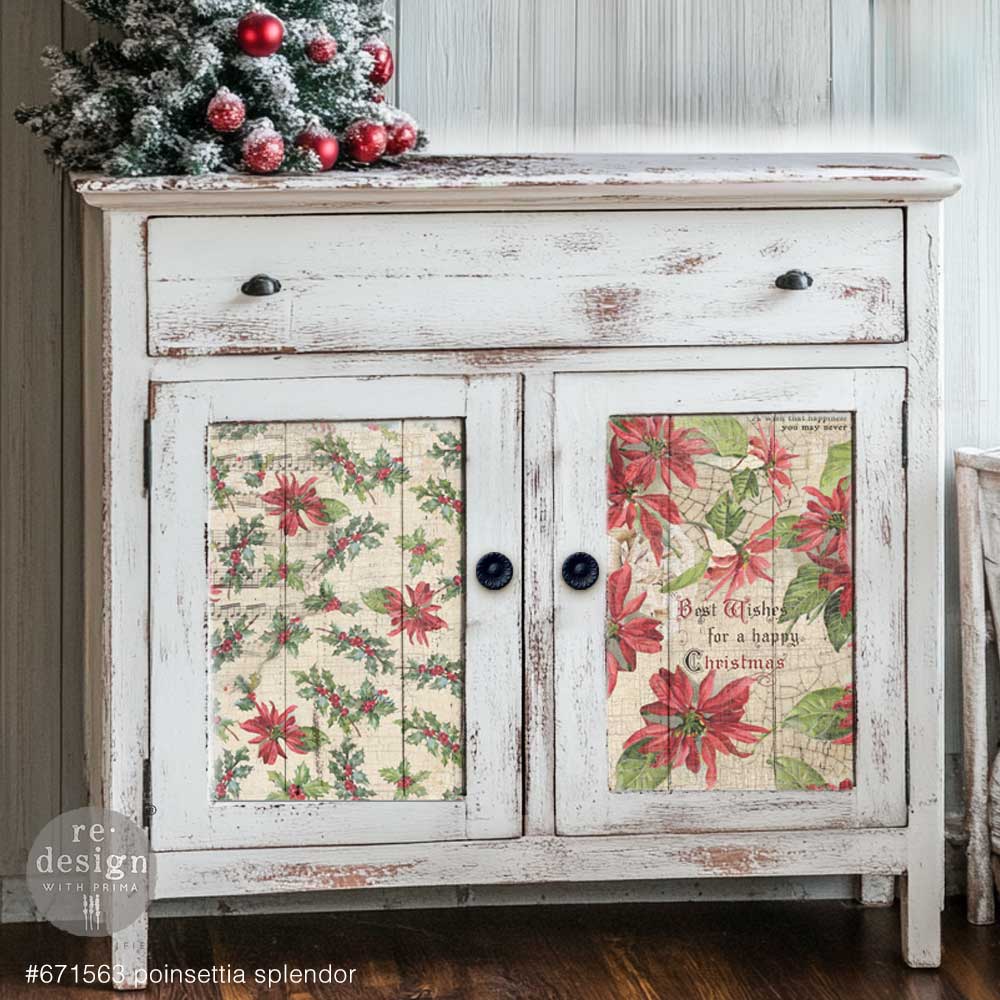 Decoupage Papier | Redesign 3er Set - Poinsettias