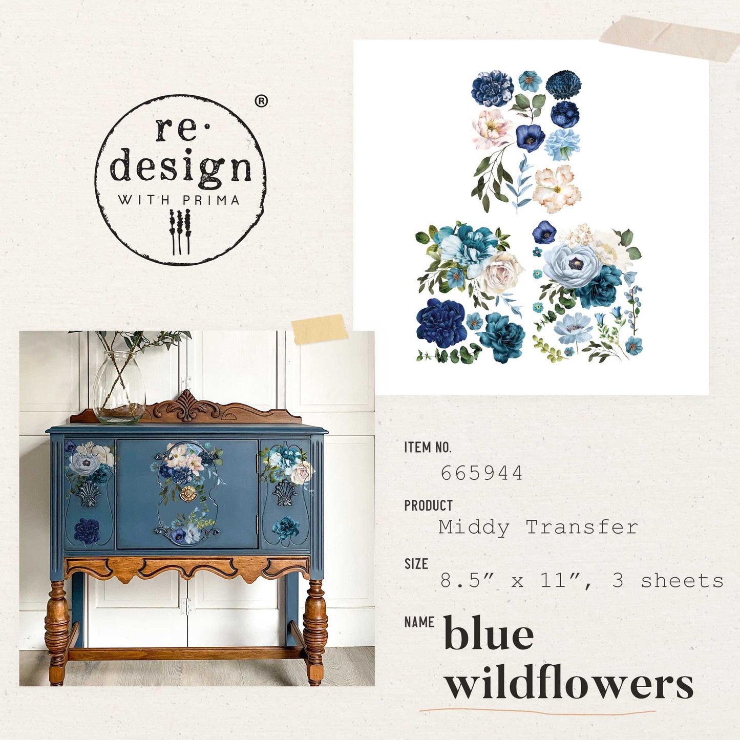 Transferfolien | Redesign Transfer - Blue Wildflowers