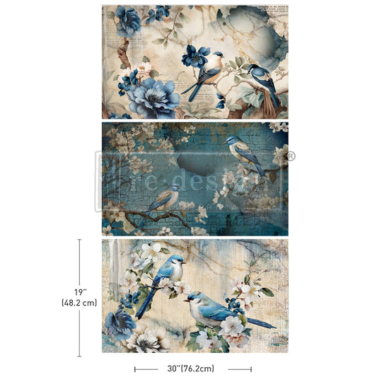 Decoupage Papier | Redesign 3er Set - Sapphire Wings