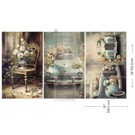 Decoupage Papier | Redesign 3er Set - Retro Rose Ride