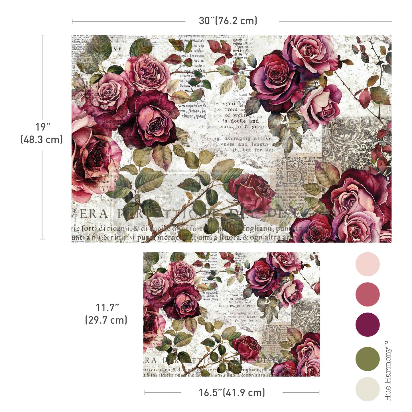 Decoupage Papier | Redesign 2er Set - Crimson Elegance