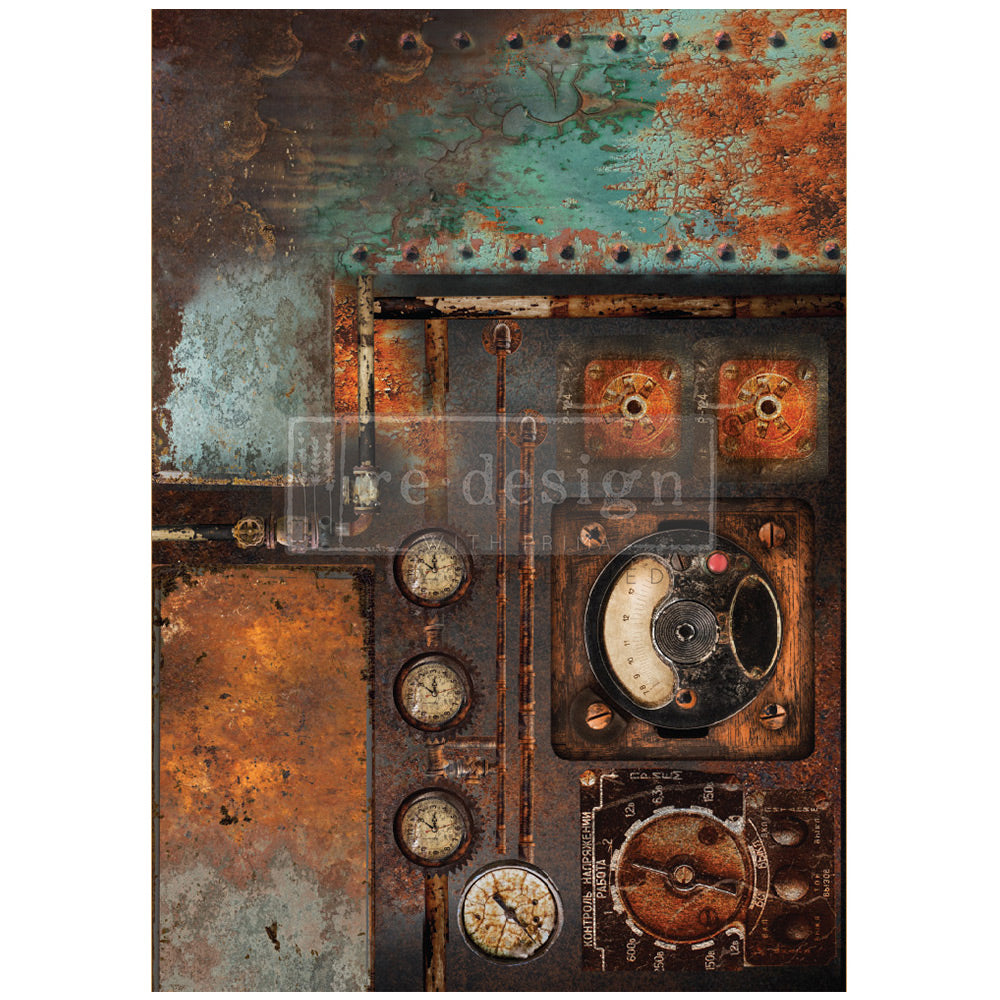 Decoupage Papier | Redesign - Aged Machinery Elegance - DIN A1
