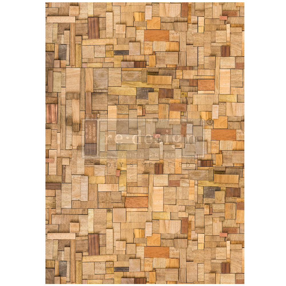 Decoupage Papier | Redesign - Wood Cubism - DIN A1