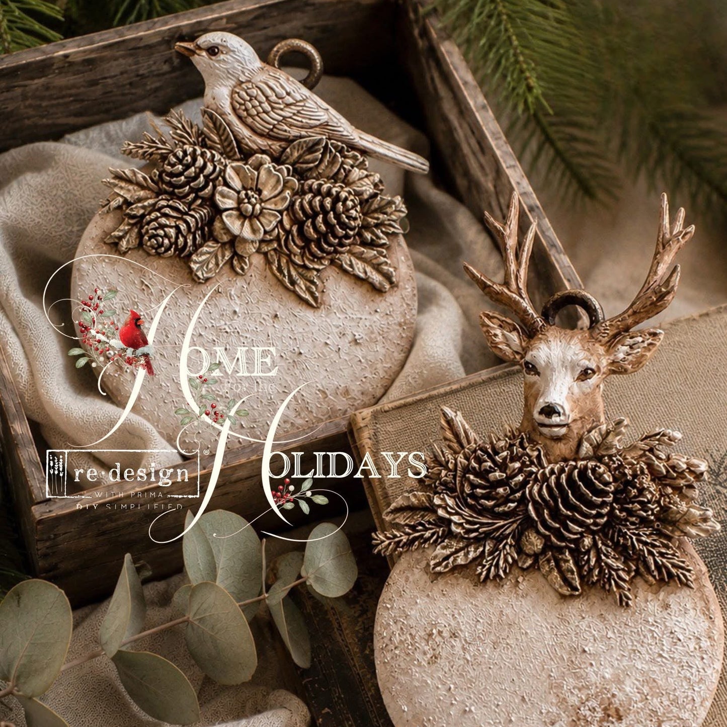 Silikonformen | Redesign - Decor Mould - Evergreen Antler Emblem