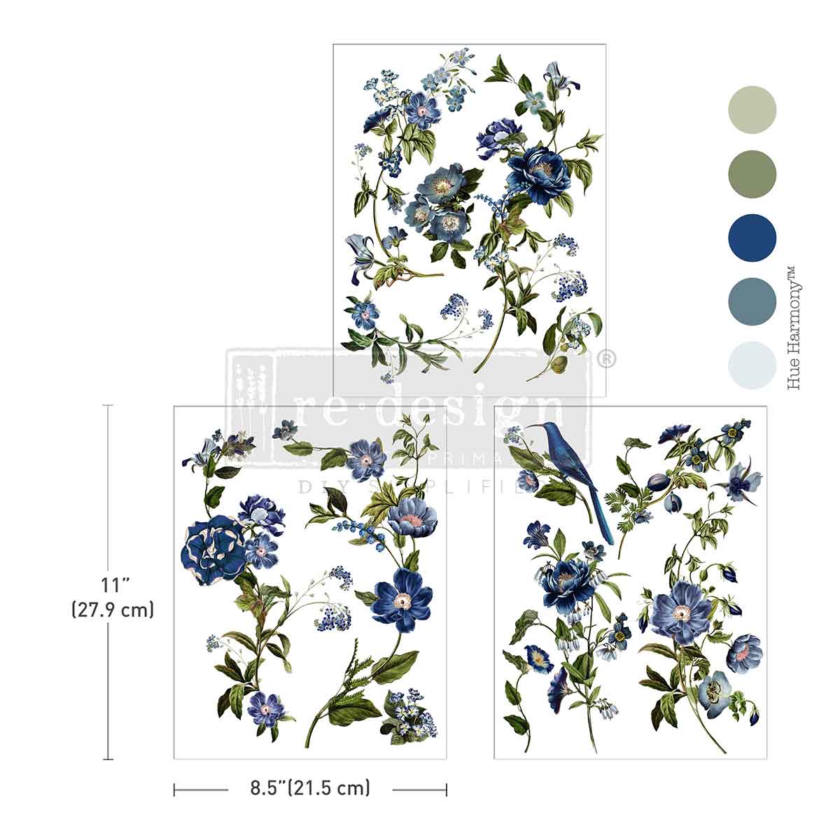 Transferfolien | Redesign Transfer - Blue Nest Blooms