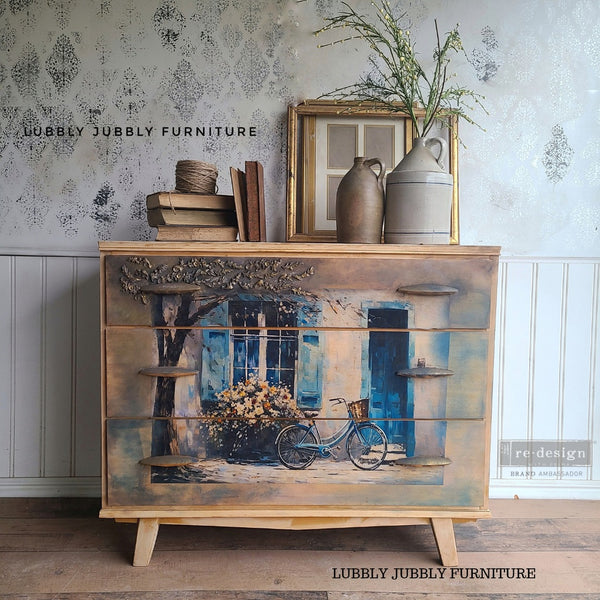 Zimmertür in dunkelblau selber gestrichen mit kreidefarbe