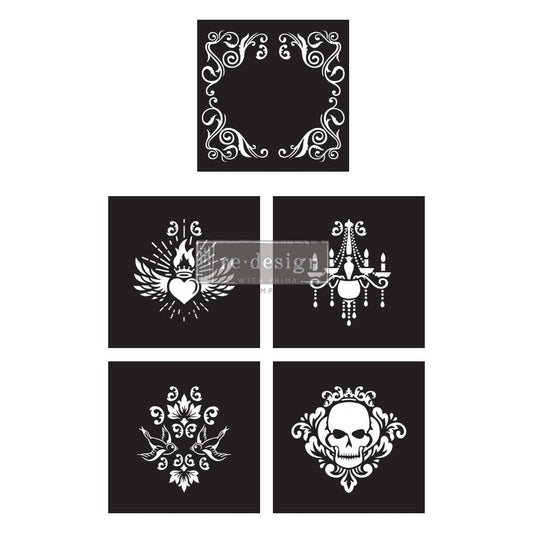 Schablonen - Mix & Style | Redesign Stencil - Glam Punk (5 tlg.)