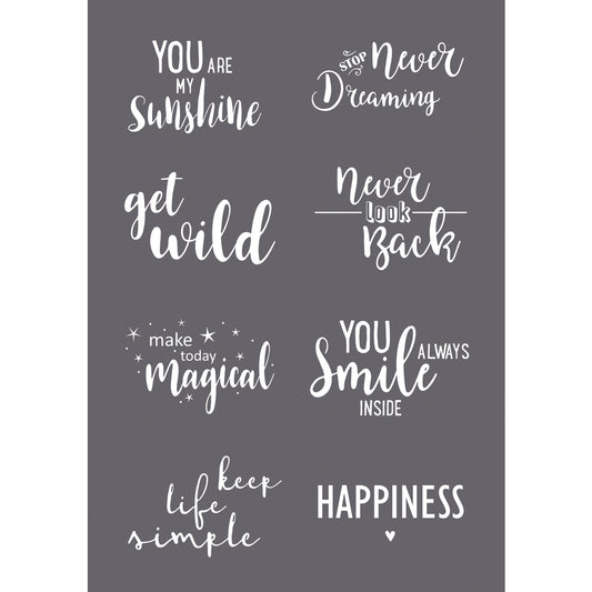 Schablonen | Rayher - Sprüche A5