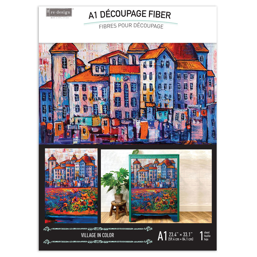 Decoupage Papier | Redesign - Village In Color - DIN A1