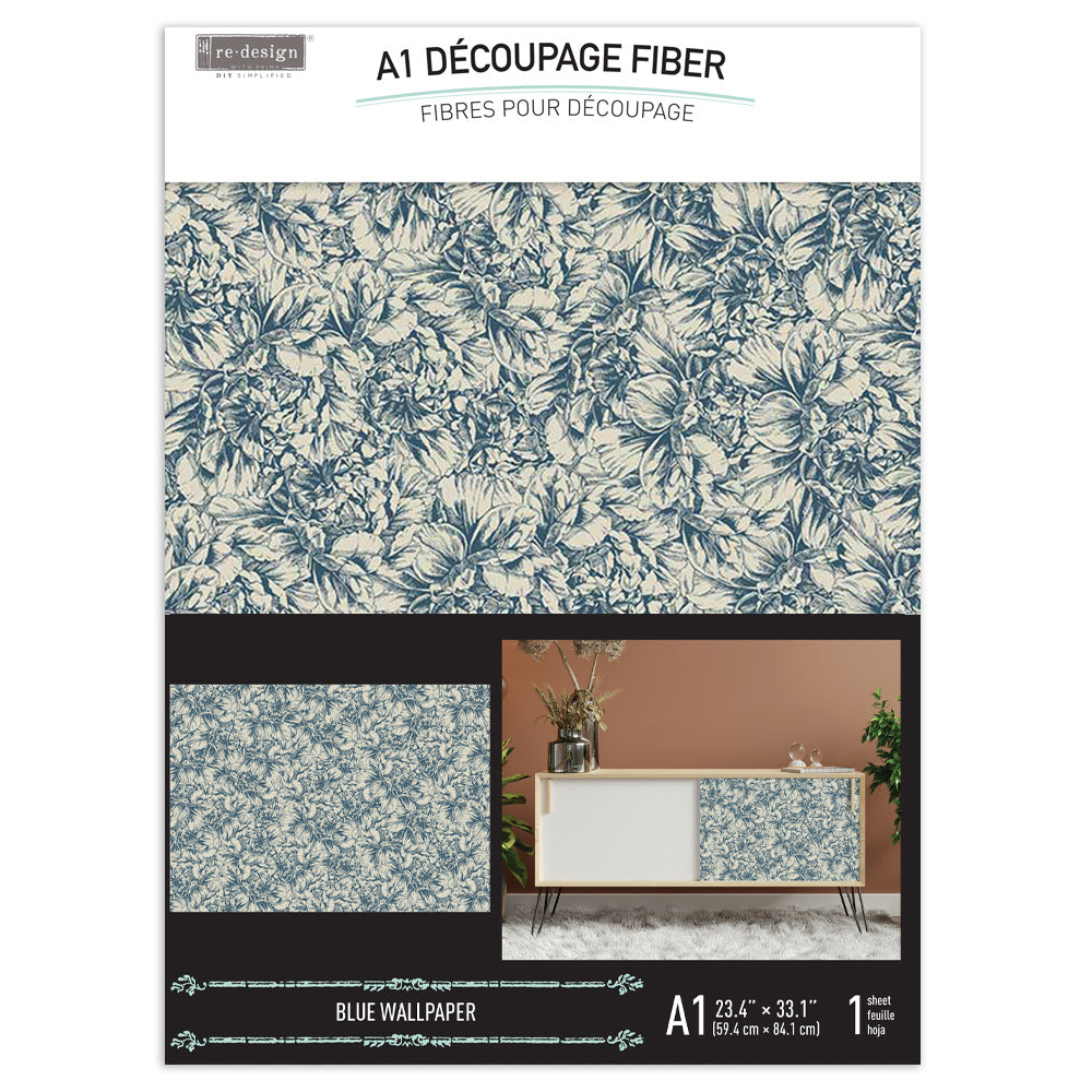 Decoupage Papier | Redesign - Blue Wallpaper - DIN A1