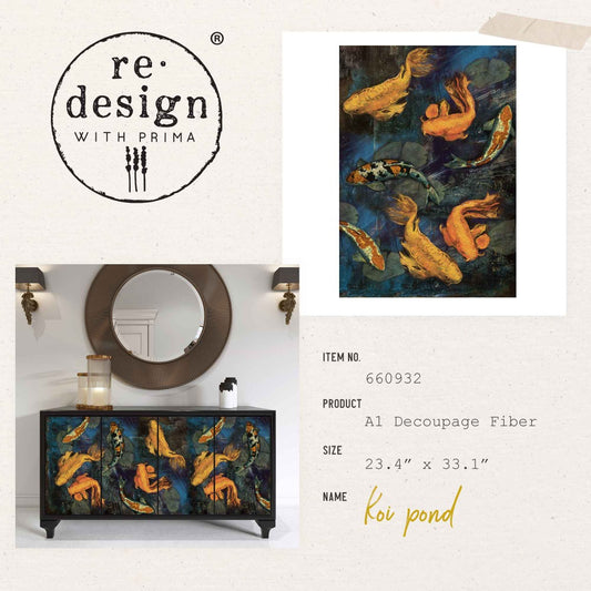 Decoupage Papier | Redesign - Koi Pond - DIN A1