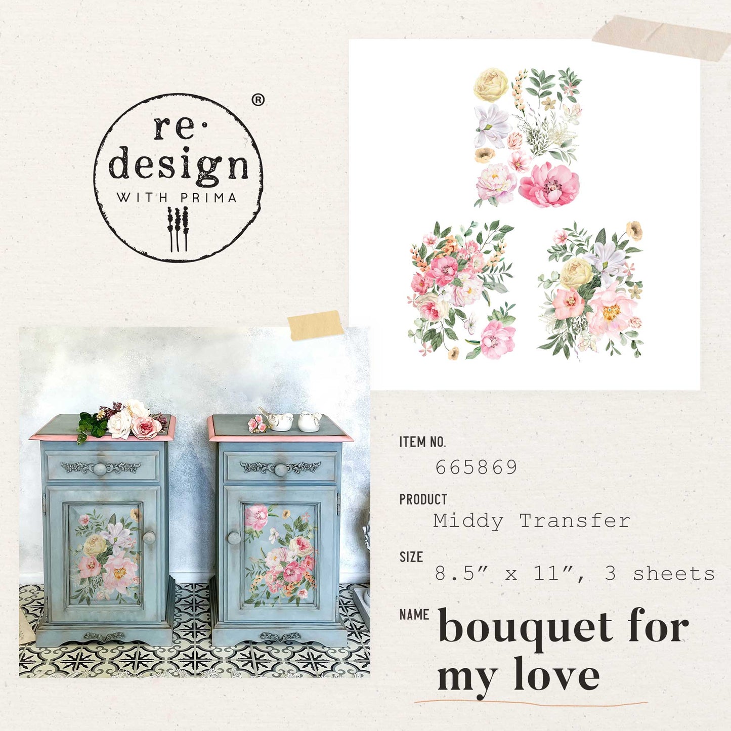 Transferfolien | Redesign Transfer - Bouquet For My Love
