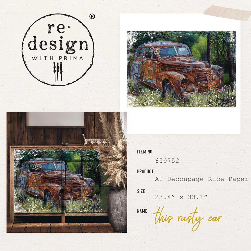Decoupage Papier | Redesign - This Rusty Car - DIN A1