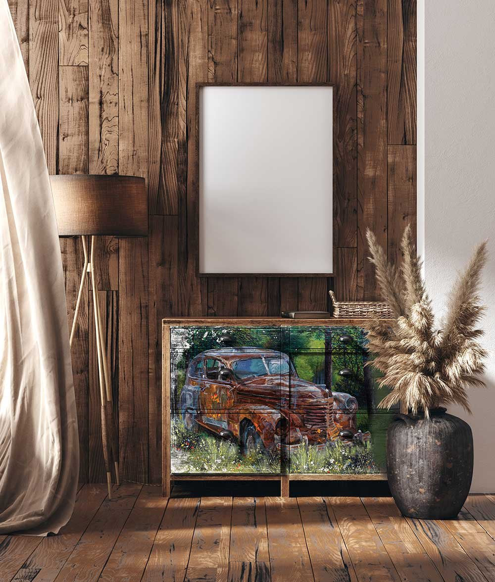 Decoupage Papier | Redesign - This Rusty Car - DIN A1