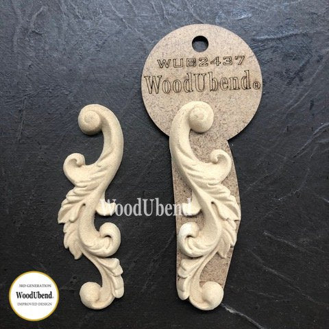 Längliche Dekore | WoodUbend Leafy Scrolls WUB2437