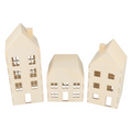 Zierobjekte | Holzhäuschen 3D - 3er Set