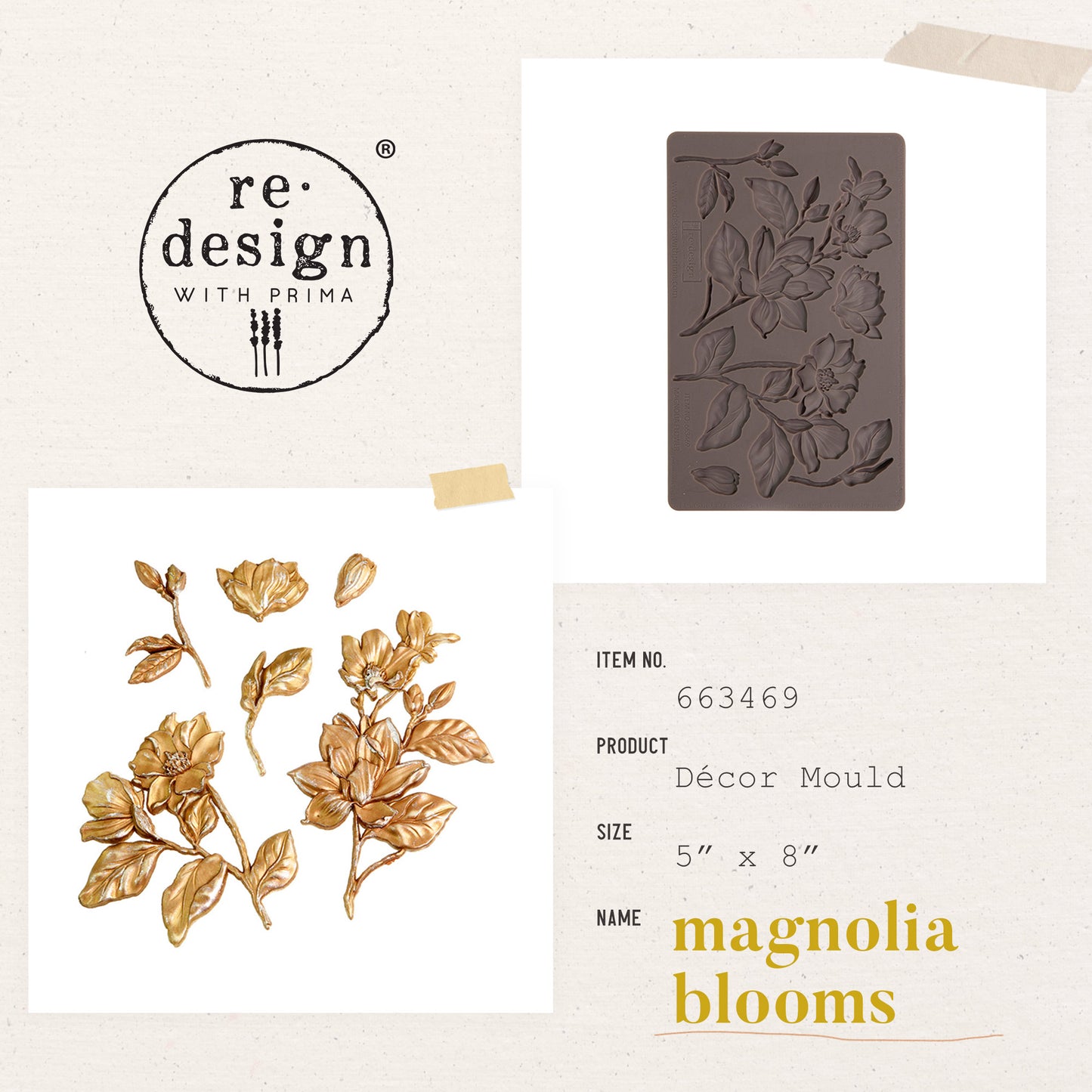 Silikonformen | Redesign - Decor Mould - Magnolia Blooms