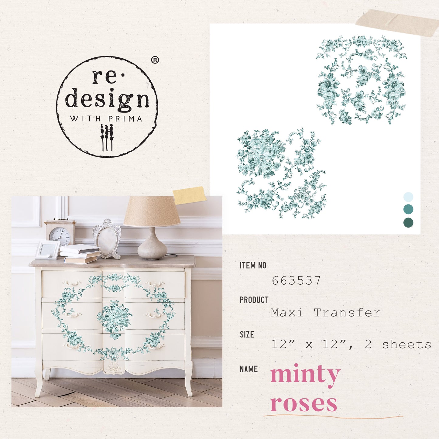 Transferfolien | Redesign Transfer - Minty Roses
