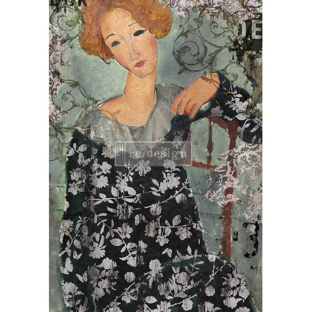 Decoupage Papier | Redesign - Whimsical Lady - DIN A1