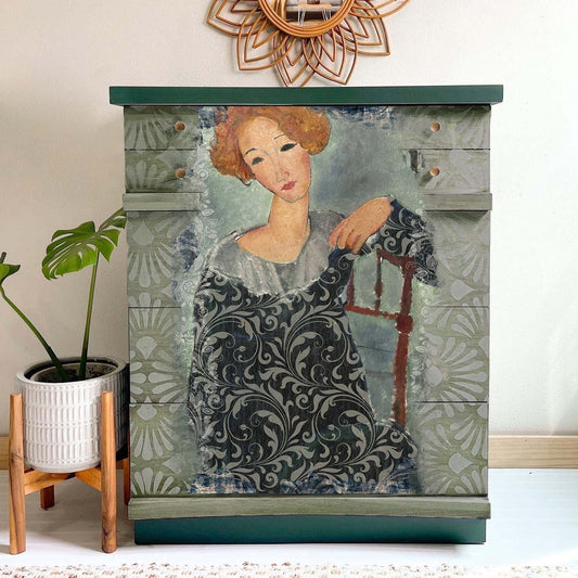 Decoupage Papier | Redesign - Whimsical Lady - DIN A1